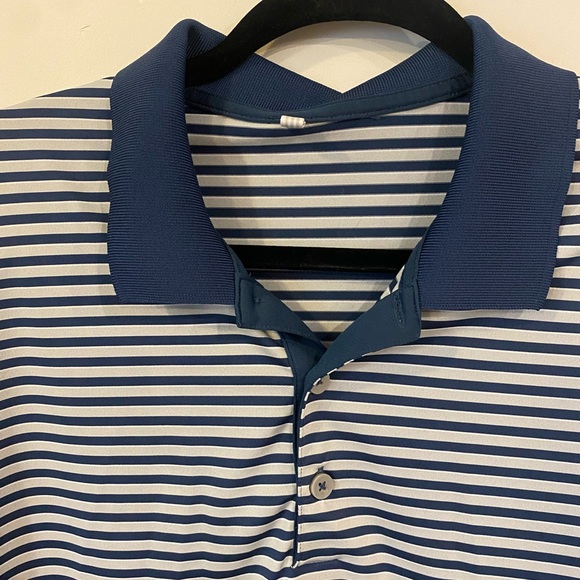 Adidas athletic striped short sleeve polo golf shirt - Picture 3 of 5